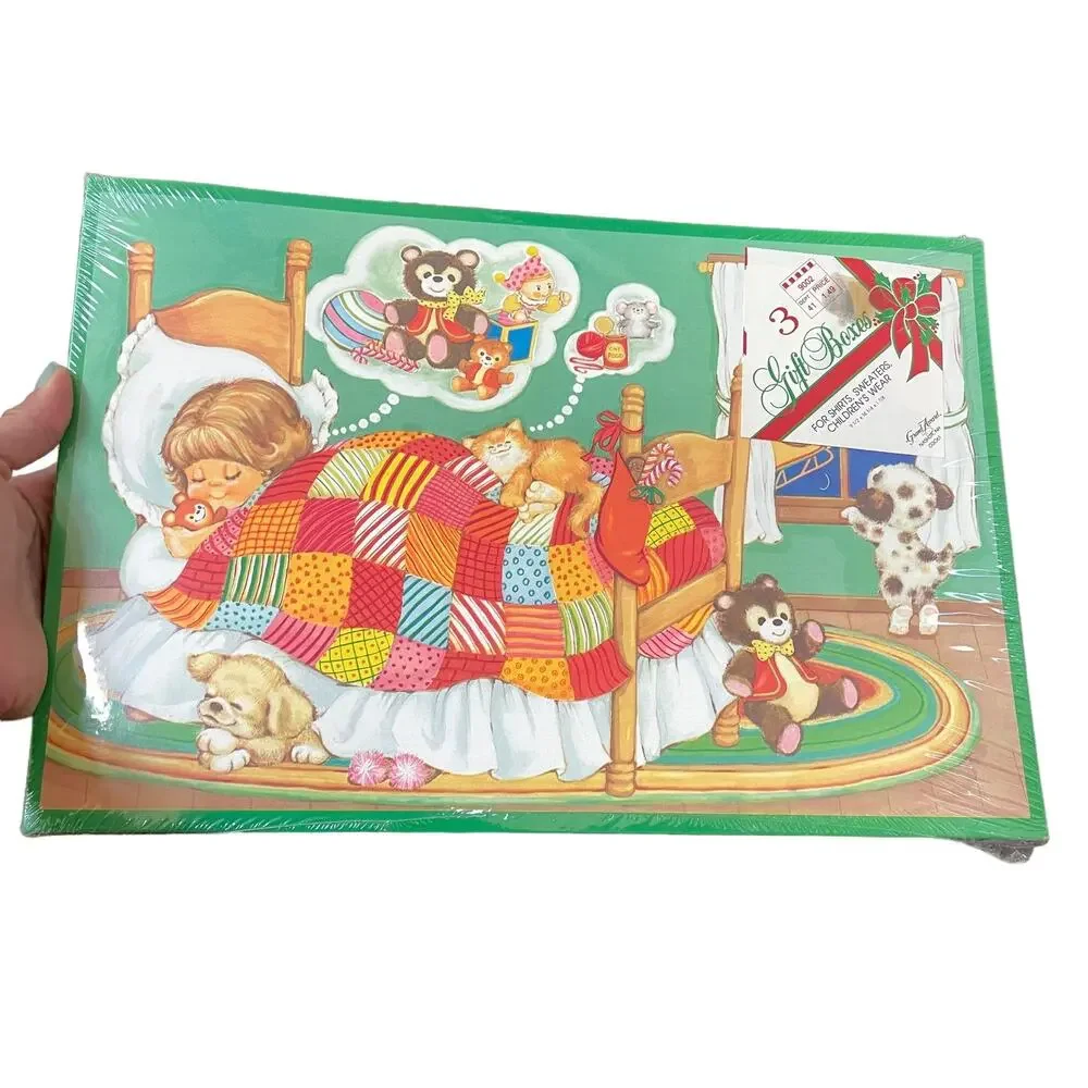 Vintage Christmas Gift Boxes 3 Pack Sealed Shirt Child Grand Award NOS READ
